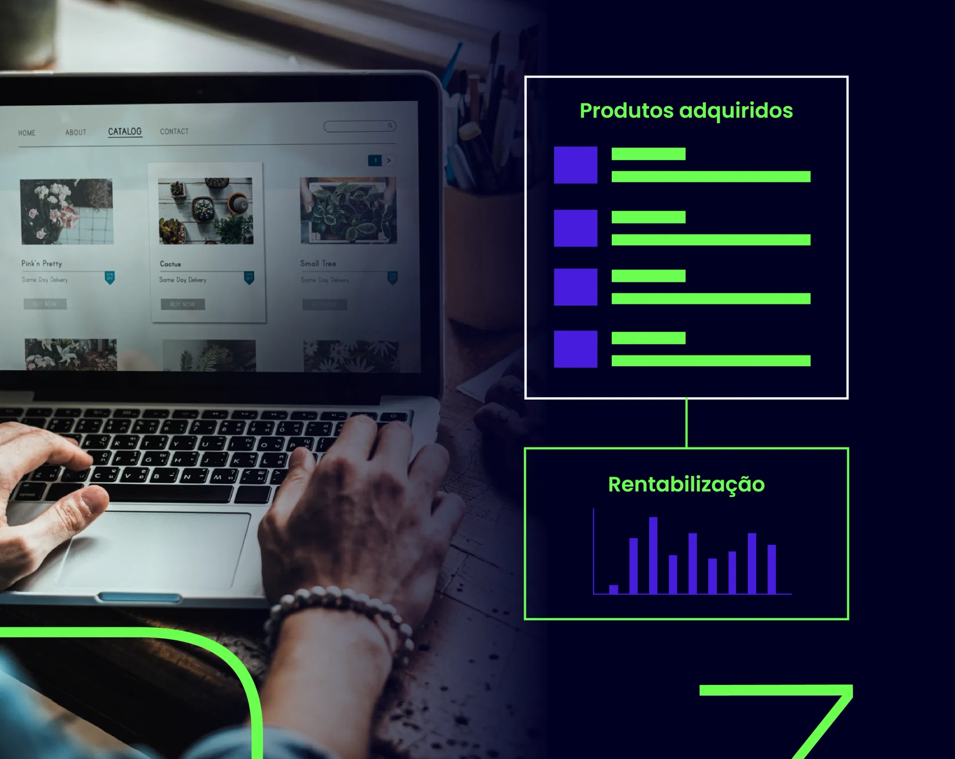 Rentabilização de Clientes - Foto de uma pessoa mexendo no computador, fazendo análise de dados